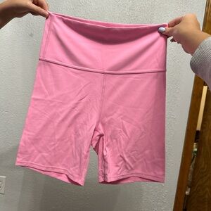 All in Motion Pink Bike Shorts Stretchy Mid-Thigh